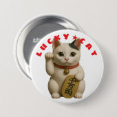 Japanisch Lucky Cat Charm Button (Vorne & Hinten)
