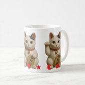 Japanisch Lucky Cat Charm Kaffeetasse (VorderseiteRechts)