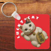 Japanisch Lucky Cat Charm Schlüsselanhänger (Vorderseite)
