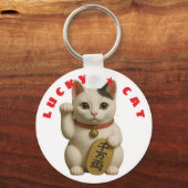 Japanisch Lucky Cat Charm Schlüsselanhänger (Rückseite)