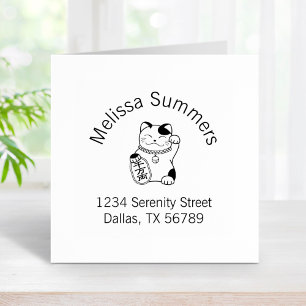Japanisch Lucky Cat, Maneki Neko Arch Adresse Gummistempel