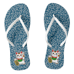 Japanisch Lucky Cat - Maneki Neko Flip Flops Badesandalen