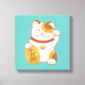 Japanisch Lucky Cat, Maneki Neko Luck gutes Glück Leinwanddruck (Vorderseite)