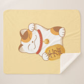 Japanisch Lucky Cat, Maneki Neko Luck gutes Glück Sherpadecke (Vorderseite (Horizontal))