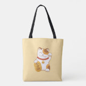 Japanisch Lucky Cat, Maneki Neko Luck gutes Glück Tasche (Rückseite)