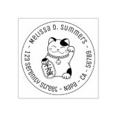 Japanisch Lucky Cat, Maneki Neko Runde Rede 3 Gummistempel (Prägung)