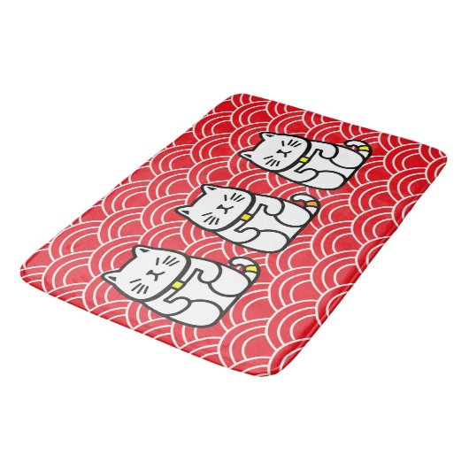 Japanisch Lucky Cat oder Maneki-Neko Badematte (Schrägansicht)