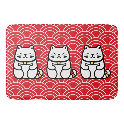 Japanisch Lucky Cat oder Maneki-Neko Badematte (Vorderseite)