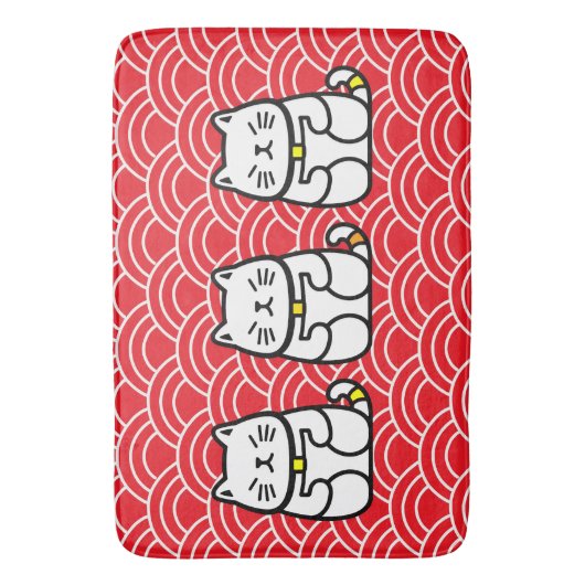 Japanisch Lucky Cat oder Maneki-Neko Badematte (Vorderseite Vertikal)