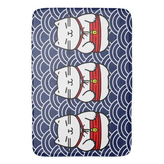 Japanisch Lucky Cat oder Maneki-Neko Badematte (Vorderseite Vertikal)