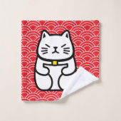 Japanisch Lucky Cat oder Maneki-Neko Badhandtuch Set (Waschlappen)