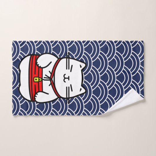 Japanisch Lucky Cat oder Maneki-Neko Badhandtuch Set (Handtuch)