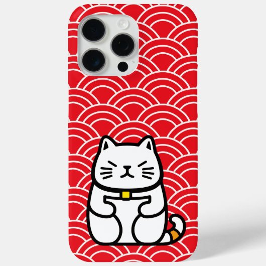 Japanisch Lucky Cat oder Maneki-Neko Case-Mate iPhone Hülle (Rückseite)