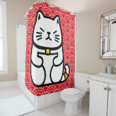 Japanisch Lucky Cat oder Maneki-Neko Duschvorhang (Beispiel)