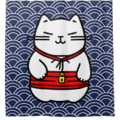 Japanisch Lucky Cat oder Maneki-Neko Duschvorhang (Vorderseite)
