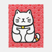 Japanisch Lucky Cat oder Maneki-Neko Fleecedecke (Vorderseite)