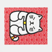 Japanisch Lucky Cat oder Maneki-Neko Fleecedecke (Vorderseite (Horizontal))