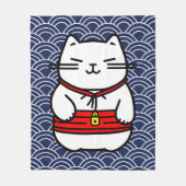 Japanisch Lucky Cat oder Maneki-Neko Fleecedecke (Vorderseite)