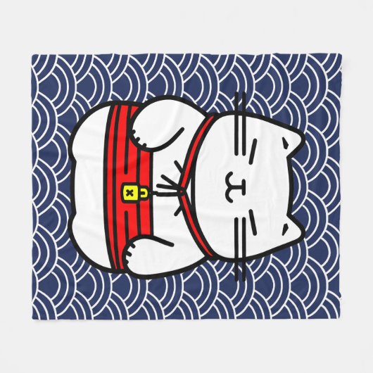 Japanisch Lucky Cat oder Maneki-Neko Fleecedecke (Vorderseite (Horizontal))