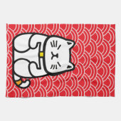 Japanisch Lucky Cat oder Maneki-Neko Geschirrtuch (Horizontal)
