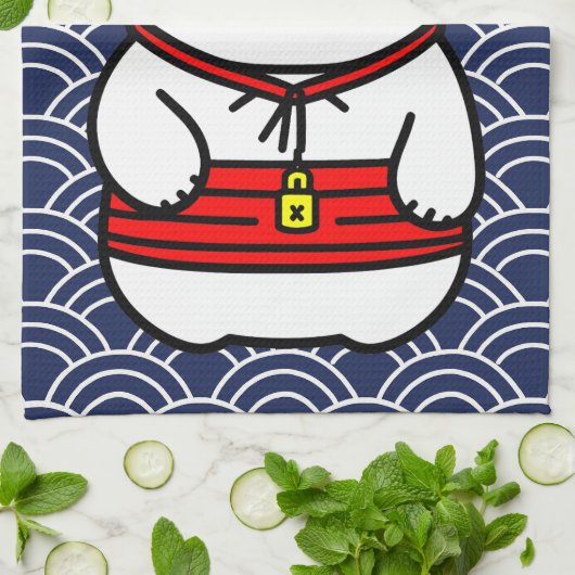 Japanisch Lucky Cat oder Maneki-Neko Geschirrtuch (Gefaltet)