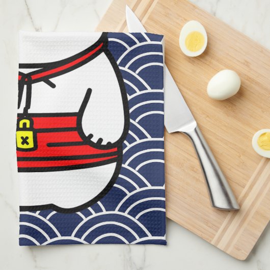 Japanisch Lucky Cat oder Maneki-Neko Geschirrtuch (Viertel Falte)