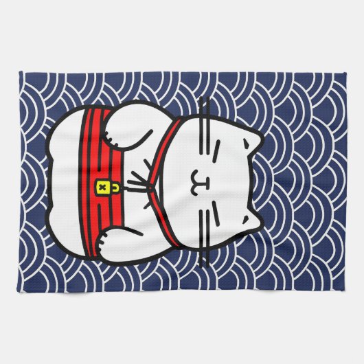 Japanisch Lucky Cat oder Maneki-Neko Geschirrtuch (Horizontal)
