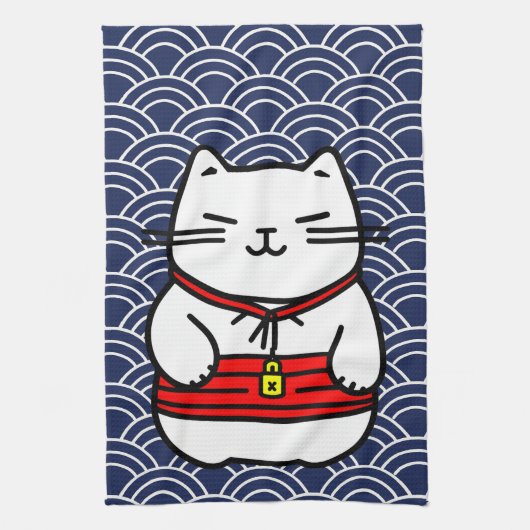 Japanisch Lucky Cat oder Maneki-Neko Geschirrtuch (Vertikal)
