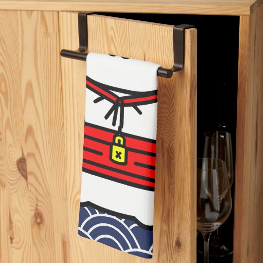 Japanisch Lucky Cat oder Maneki-Neko Geschirrtuch (Drittel gefaltet)