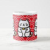 Japanisch Lucky Cat oder Maneki-Neko Jumbo-Tasse (Vorderseite)