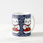 Japanisch Lucky Cat oder Maneki-Neko Kaffeetasse (VorderseiteRechts)