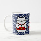 Japanisch Lucky Cat oder Maneki-Neko Kaffeetasse (Links)