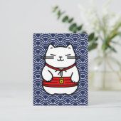 Japanisch Lucky Cat oder Maneki-Neko Postkarte (Stehend Vorderseite)