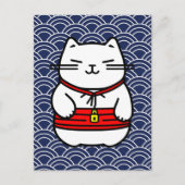 Japanisch Lucky Cat oder Maneki-Neko Postkarte (Vorderseite)