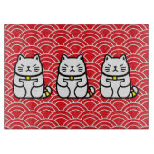 Japanisch Lucky Cat oder Maneki-Neko Schneidebrett (Vorderseite)