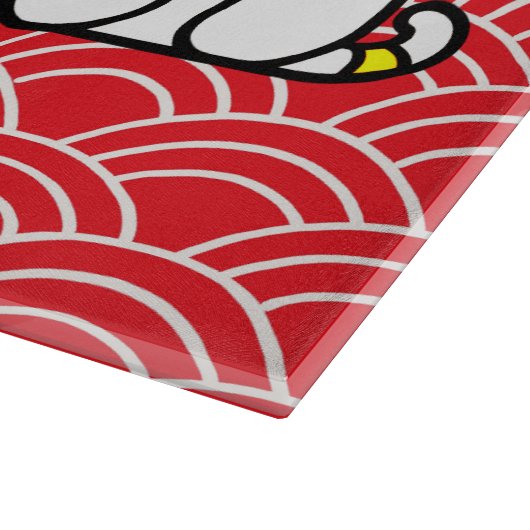 Japanisch Lucky Cat oder Maneki-Neko Schneidebrett (Ecke)