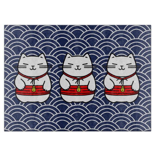 Japanisch Lucky Cat oder Maneki-Neko Schneidebrett (Vorderseite)
