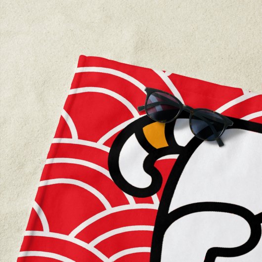 Japanisch Lucky Cat oder Maneki-Neko Strandtuch (Beispiel)