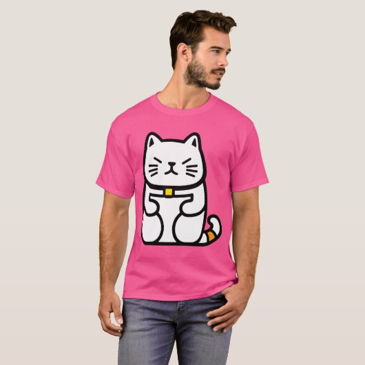 Japanisch Lucky Cat oder Maneki-Neko T-Shirt (Vorne ganz)