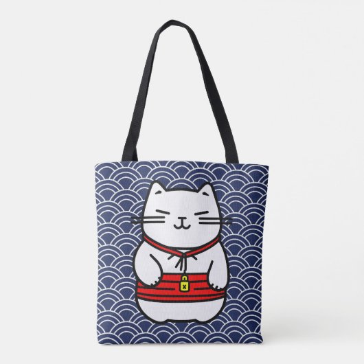Japanisch Lucky Cat oder Maneki-Neko Tasche (Rückseite)