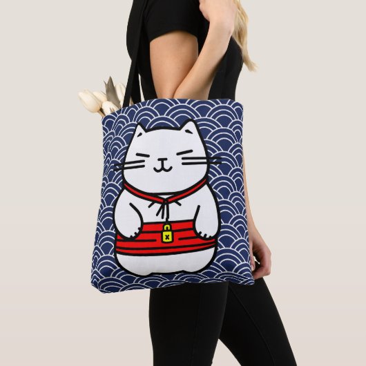 Japanisch Lucky Cat oder Maneki-Neko Tasche (Von Nahem)