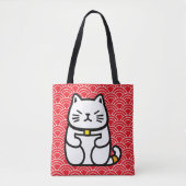 Japanisch Lucky Cat oder Maneki-Neko Tasche (Vorderseite)
