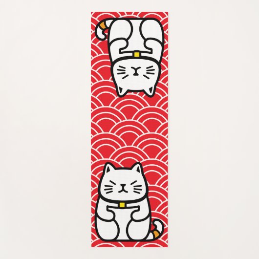 Japanisch Lucky Cat oder Maneki-Neko Yogamatte (Vorderseite)