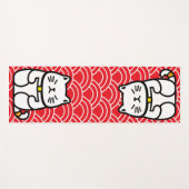 Japanisch Lucky Cat oder Maneki-Neko Yogamatte (Vorderseite (Horizontal))