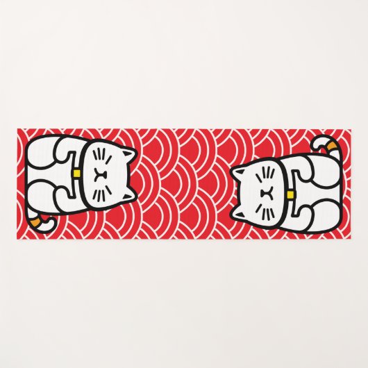 Japanisch Lucky Cat oder Maneki-Neko Yogamatte (Vorderseite (Horizontal))