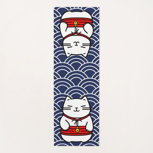 Japanisch Lucky Cat oder Maneki-Neko Yogamatte (Vorderseite)