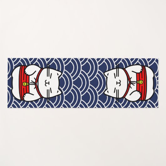 Japanisch Lucky Cat oder Maneki-Neko Yogamatte (Vorderseite (Horizontal))