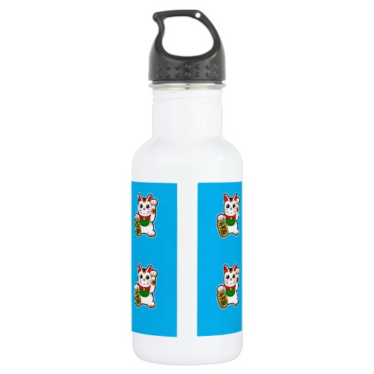 Japanisch Lucky Cat Pattern Edelstahlflasche (Rückseite)