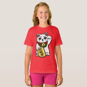 Japanisch Lucky Cat T-Shirt (Vorne ganz)