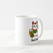 Japanisch Lucky Cat "Viel Glück" Kaffeetasse (VorderseiteRechts)